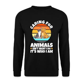 Prendre soin des animaux n’est pas ce que je fais, c’est qui je suis - Sweat-shirt Unisexe - noir - Devant - Alina (178cm) & Michal (187cm)