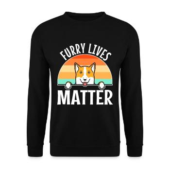 Furry lives matter - Unisex Pullover - Schwarz - Vorne - Alina (178cm) & Michal (187cm)