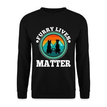 Furry lives matter - Unisex Pullover - Schwarz - Vorne - Alina (178cm) & Michal (187cm)