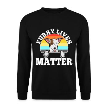 Furry lives matter - Unisex Pullover - Schwarz - Vorne - Alina (178cm) & Michal (187cm)