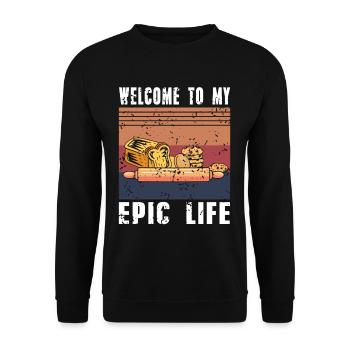 Bienvenue dans ma vie épique - Sweat-shirt Unisexe - noir - Devant - Alina (178cm) & Michal (187cm)