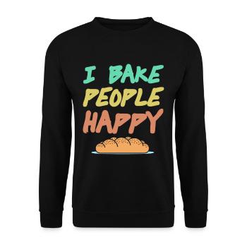 I bake People Happy - Unisex Pullover - Schwarz - Vorne - Alina (178cm) & Michal (187cm)