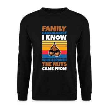 Family genealogist i know which branch the nuts - Unisex Pullover - Schwarz - Vorne - Alina (178cm) & Michal (187cm)