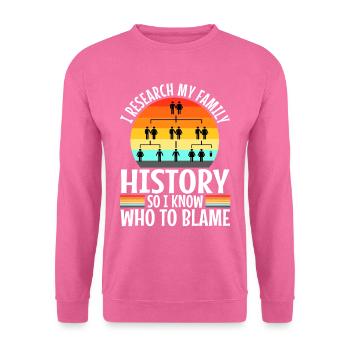 Je fais des recherches sur l’histoire de ma famille - Sweat-shirt Unisexe - rose - Devant