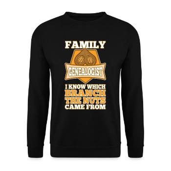 Family genealogist i know which branch the nuts - Unisex Pullover - Schwarz - Vorne - Alina (178cm) & Michal (187cm)