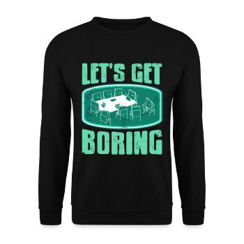 Büro - Lets get Boring - Unisex Pullover - Schwarz - Vorne - Alina (178cm) & Michal (187cm)