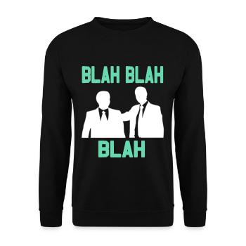 Ennuyeux au bureau - Blah Blah Blah - Sweat-shirt Unisexe - noir - Devant - Alina (178cm) & Michal (187cm)