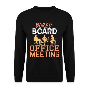 Bored Board office meeting - Unisex Pullover - Schwarz - Vorne - Alina (178cm) & Michal (187cm)