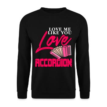 Aime-moi comme tu aimes l’accordéon - Sweat-shirt Unisexe - noir - Devant - Alina (178cm) & Michal (187cm)