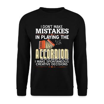 I don't make mistakes in paying the Accordion - Unisex Sweatshirt - black - Front - Alina (178cm) & Michal (187cm)