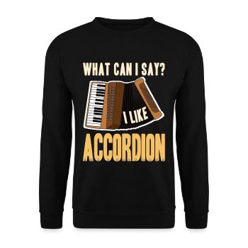 Que puis-je dire que j’aime l’accordéon - Sweat-shirt Unisexe - noir - Devant - Alina (178cm) & Michal (187cm)
