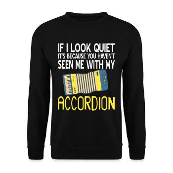 Si j’ai l’air calme, il m’a vu avec mon accordéon - Sweat-shirt Unisexe - noir - Devant - Alina (178cm) & Michal (187cm)