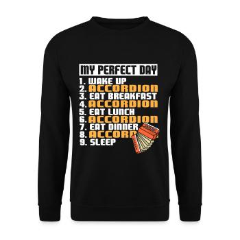 Accordéon - Ma journée parfaite - Sweat-shirt Unisexe - noir - Devant - Alina (178cm) & Michal (187cm)