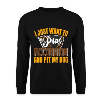 Je veux juste jouer de l’accordéon et caresser mon chien - Sweat-shirt Unisexe - noir - Devant - Alina (178cm) & Michal (187cm)