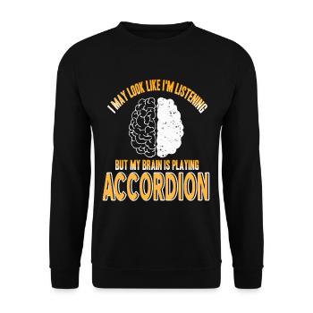 Je peux écouter le cerveau joue de l’accordéon - Sweat-shirt Unisexe - noir - Devant - Alina (178cm) & Michal (187cm)