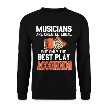 Les musiciens sont créés jeu égal Accordéon - Sweat-shirt Unisexe - noir - Devant - Alina (178cm) & Michal (187cm)