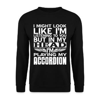 Dans ma tête je joue de l’accordéon - Sweat-shirt Unisexe - noir - Devant - Alina (178cm) & Michal (187cm)