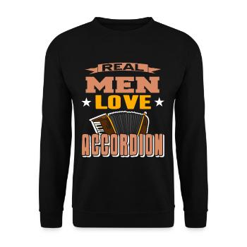 Les vrais hommes adorent l’accordéon - Sweat-shirt Unisexe - noir - Devant - Alina (178cm) & Michal (187cm)