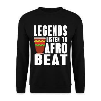 Legends listen to Afrobeat - Unisex Pullover - Schwarz - Vorne - Alina (178cm) & Michal (187cm)