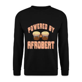 Powered by afrobeat - Unisex Pullover - Schwarz - Vorne - Alina (178cm) & Michal (187cm)
