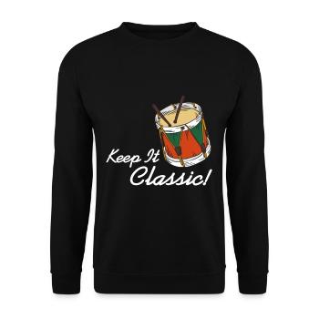 Afrobeat - Keep it classic - Unisex Pullover - Schwarz - Vorne - Alina (178cm) & Michal (187cm)