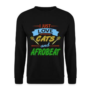 I just love cats and afrobeat - Unisex Pullover - Schwarz - Vorne - Alina (178cm) & Michal (187cm)