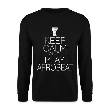 Keep calm and play afrobeat - Unisex Pullover - Schwarz - Vorne - Alina (178cm) & Michal (187cm)