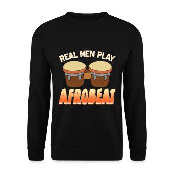 Real men play Afrobeat - Unisex Pullover - Schwarz - Vorne - Alina (178cm) & Michal (187cm)
