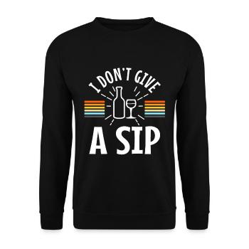 I don't give a sip - Unisex Pullover - Schwarz - Vorne - Alina (178cm) & Michal (187cm)