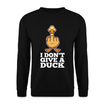 I Don't Give A Duck - Unisex Pullover - Schwarz - Vorne - Alina (178cm) & Michal (187cm)
