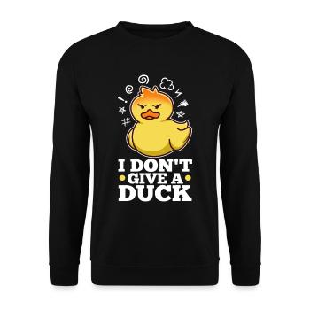 I Don't Give A Duck - Unisex Sweatshirt - black - Front - Alina (178cm) & Michal (187cm)