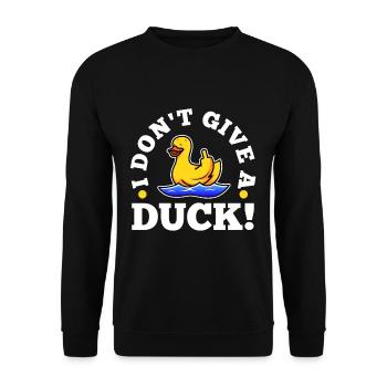 I Don't Give A Duck - Unisex Pullover - Schwarz - Vorne - Alina (178cm) & Michal (187cm)