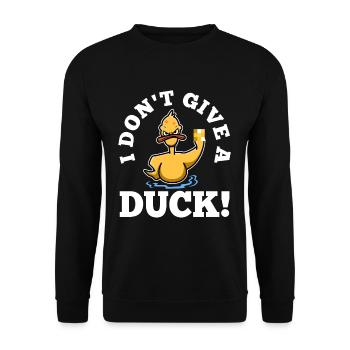I Don't Give A Duck - Unisex Pullover - Schwarz - Vorne - Alina (178cm) & Michal (187cm)