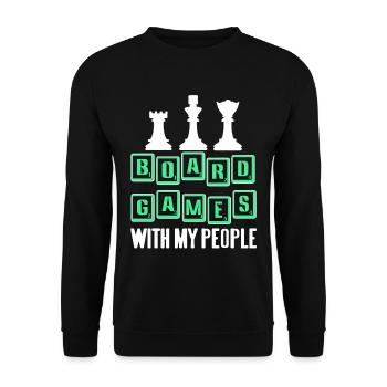 Board Games with my people - Unisex Sweatshirt - black - Front - Alina (178cm) & Michal (187cm)