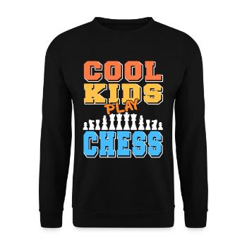 Cool kids play Chess - Unisex Pullover - Schwarz - Vorne - Alina (178cm) & Michal (187cm)