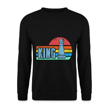 Chess - King - Unisex Sweatshirt - black - Front - Alina (178cm) & Michal (187cm)