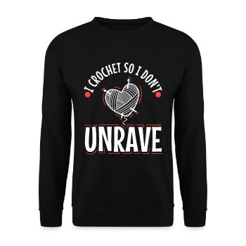 I crochet so I don't unravel - Unisex Sweatshirt - black - Front - Alina (178cm) & Michal (187cm)