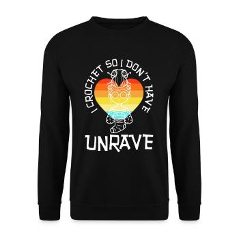 I crochet so I don't unravel - Unisex Sweatshirt - black - Front - Alina (178cm) & Michal (187cm)