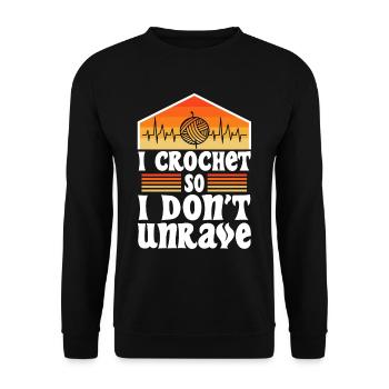 I crochet so i don't unravel - Unisex Sweatshirt - black - Front - Alina (178cm) & Michal (187cm)