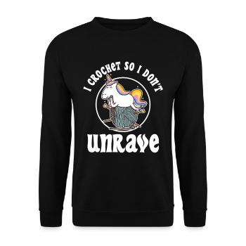 I crochet so i don't unravel - Unisex Sweatshirt - black - Front - Alina (178cm) & Michal (187cm)