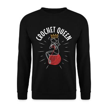 Crochet queen - Unisex Sweatshirt - black - Front - Alina (178cm) & Michal (187cm)