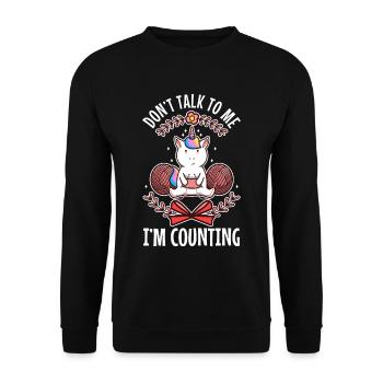 Don't Talk To Me I'm Counting - Unisex Pullover - Schwarz - Vorne - Alina (178cm) & Michal (187cm)
