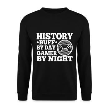 Histoire par joueur de jour la nuit - Sweat-shirt Unisexe - noir - Devant - Alina (178cm) & Michal (187cm)