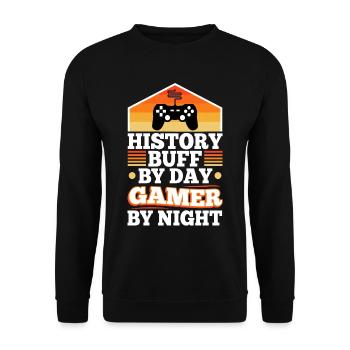 Histoire par joueur de jour la nuit - Sweat-shirt Unisexe - noir - Devant - Alina (178cm) & Michal (187cm)