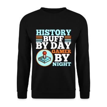 Histoire par joueur de jour la nuit - Sweat-shirt Unisexe - noir - Devant - Alina (178cm) & Michal (187cm)