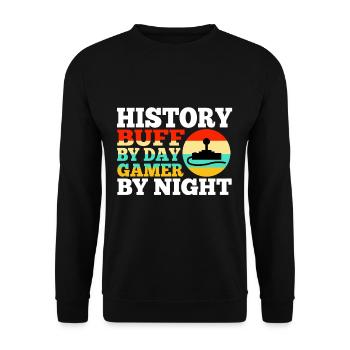 Histoire par joueur de jour la nuit - Sweat-shirt Unisexe - noir - Devant - Alina (178cm) & Michal (187cm)