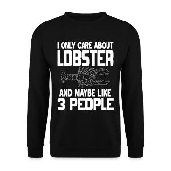 Lobster and maybe like 3 people - Unisex Pullover - Schwarz - Vorne - Alina (178cm) & Michal (187cm)