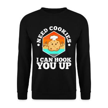 Need cookies i can hook you up - Unisex Sweatshirt - black - Front - Alina (178cm) & Michal (187cm)