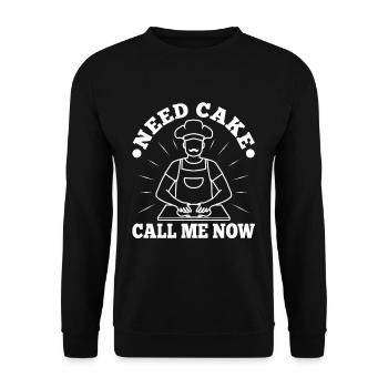 Need Cake Call Me Now - Unisex Pullover - Schwarz - Vorne - Alina (178cm) & Michal (187cm)