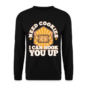 Need cookies i can hook you up - Unisex Sweatshirt - black - Front - Alina (178cm) & Michal (187cm)